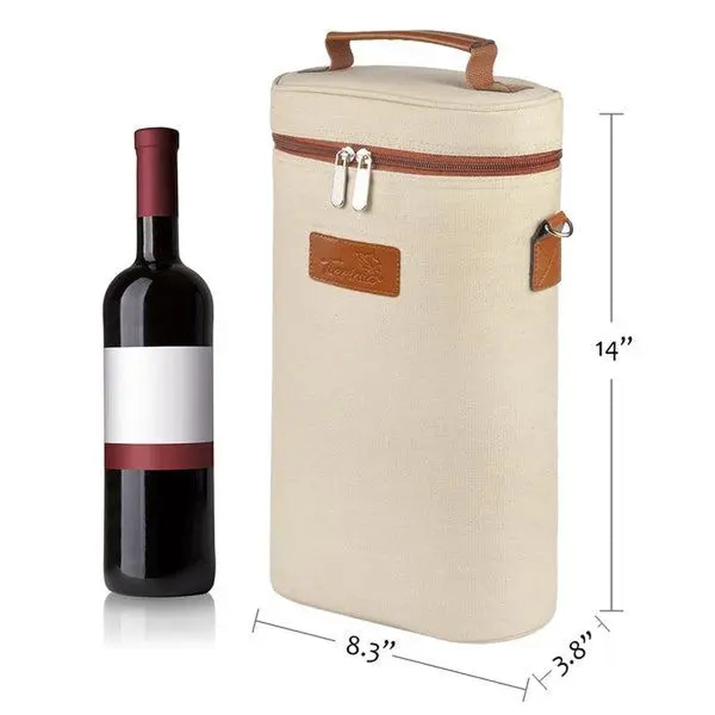 Tirrinia 2 Bottle Wine Carrier for Picnic